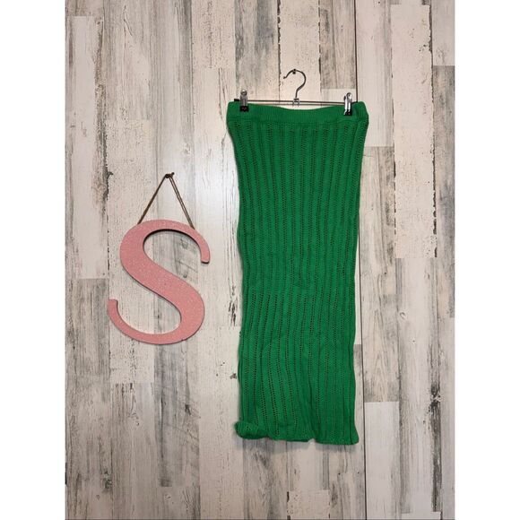 Fredman 1996 Green Knit Crop Top & Midi Skirt Set Size Small nwt - Picture 8 of 10